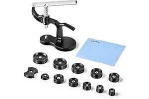 Vastar 18PCS Presse de Boîtier Montre, Outil Montre Pour Fermeture La Table Arrière De Montre 12 Tailles de Moules