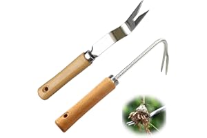YcsRnn 2Pcs Garden Weeding Tool, Weed Remover Tool for Garden and Patio, Stainless Steel Weeding Tools, Yard and Farmland Use