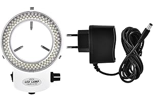 Microscope Camera 144 LED Beads Light Source Brightness Adjustable Ring Lamp (White EU Plug 110-220V)