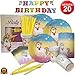 Produktbild Alpine Celebrations Regenbogen Unicorn Partybedarf Pack dient 20 - Teller, Becher, Strohhalme, Gunst Taschen, Happy Birthday Banner