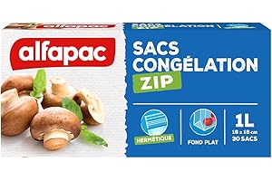Alfapac 3232764050107 Alfapac-30 - Bolsas de congelación con Cremallera Reforzada (tamaño pequeño, 18 x 22 cm), Transparente