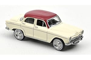 Norev- Simca Aronde Montlhéry 1962 Ivoire et Rouge 1/87 Miniature, 576087, Blanc