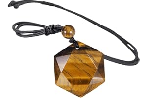 KYEYGWO Unisex Davidstern-Anhänger mit Verstellbar Nylonseil, David Stern Halskette Hexagramm Edelstein Kettenanhänger Reiki Schmuck für Amulett, Heilung, Religiöser