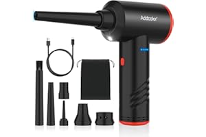 ADDCOLOR Compressed Air Duster Cleaner for PC 6000mAh Electric Air Blower AD38 Air Duster 3 Gear Adjustable Compressed Air Cleaner with LED Light, Reusable Canned Dust Blower for Laptop,Keyboard