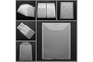 Briartw Large Stamp & Die Storage Pockets Resealable Clear Plastic Seal Bags Storage Case for Cutting Dies Stencil Album Stamp Crafts for DIY Scrapbooking Paper ,9.4x7 inch(10Pcs)