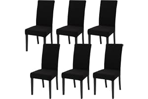 FRKOKRFA Set med 6 elastiska stolsöverdrag för matsalsstol, avtagbara och tvättbara, fashionabla, stretchiga, för hem, hotell