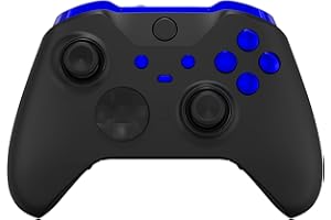eXtremeRate Botones para Xbox One Elite Series 2 Botón de LB RB LT RT Bumpers Triggers Botón ABXY Start Back Sync Profile Switch Teclas para Xbox One Elite V2 Modelo 1797 Mando(Azul Cromo)