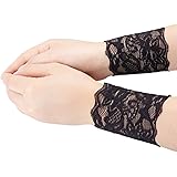 Shidan Women Sun Block Lace Wrist Arm Cuff Stretch Bands Sleeve