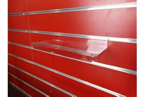 COMPLETE RETAIL SOLUTION LTD 10X New Clear with Lip SLATWALL SLATBOARD Display Shelf/Shelves Multiple Size and Packs: Shoe, Bags