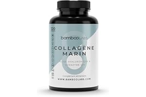 Bamboo Labs - Collagène Marin Hydrolysé Pur + Acide Hyaluronique + Coenzyme Q10, 120 Gélules, Enrichi en Magnésium, Zinc, Vitamines A, C, D et B12, pour des Articulations Fortes