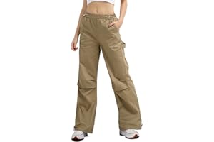 LACOFIA Pantaloni Cargo Donna Y2K Pantaloni Combattimento Elasticizzati a Vita Alta Pantaloni Lavoro Casual da Donna con 6 Tasche