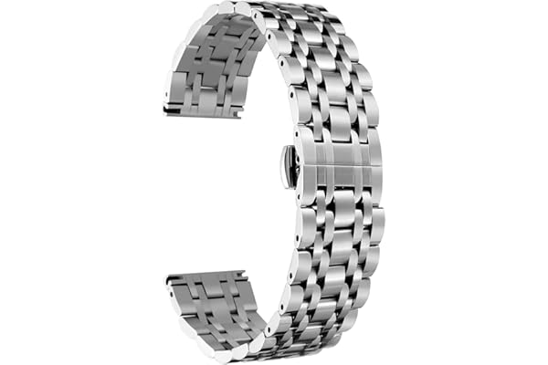 BINLUN Bracelet de Montre en Acier Inoxydable 12mm-24mm Haut Qualité Compatible avec Samsung Galaxy Watch 6/5/4/3 Conçu pour Garmin Bracelets Montre Métal pour Homme/Femme 6 Couleurs