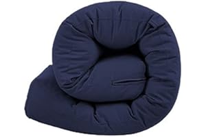 Matching Bedrooms Futon Foldable Mattress | Folding Guest Bed Sleepover Roll Out Pad | Soft Cotton | Non Slip Bottom | Hypoallergenic | Back and Neck Support (Blue, Single 75cm X 190cm)