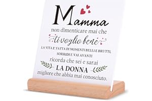 Niyewsor Regalo Mamma, Festa della Mamma Regalo per Mamma Targhe Decorativo, Regalo Mamma Compleanno, Idee Regalo Mamma, Regali per Mamma da Figlia Figlio