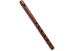 DUNGRI INDIA CRAFT 13" Indian Musical Instruments Hand Carved Wooden Flute with Rustic Finish
