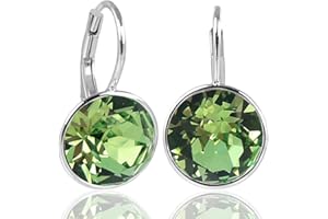 Nobel Silberohrringe Kristalle Damen-Ohrringe mit Klapperverschluß