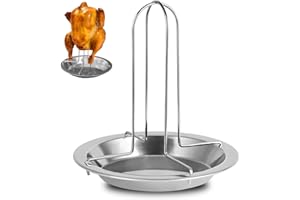 ZXNJA 1 Stücke Hähnchenhalter Grill, Hähnchengrill, Hähnchenbräter, Hendlgriller, Hähnchen Grill Ständer, Hähnchenschenkel Halter, Hühnerhalter Aus Edelstahl, Für Camping Im Freien