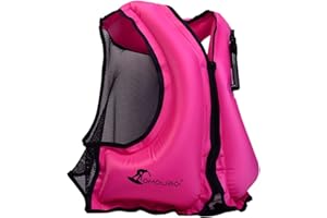 FORWEWAY Inflatable Snorkel Jacket Kayak Swimming Jacket for Adults Snorkel Vests Inflatable Buoyancy Jacket for Snorkeling Water Sports Beginner Adults-Only