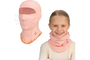 AYPOW Passamontagna Invernale in Pile Termico con Traspirante per Bambini 4-12Anni, Multifunzionale Antivento Maschera da Sci Ciclismo, Berretti con Scaldacollo per Ragazzi Ragazze all'Aria Aperta