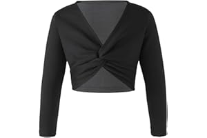 Freebily Top Danza Classica Bambina Maglioncino da Balletto Scaldacuore Maglia a Maniche Lunghe Ballerina Vestito Danza Classica Bolero Crop Top Ginnastica Danza Moderna