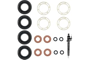 FSTTRE Kit Joint Injecteur 1.6 HDI 16Pcs de Joints Toriques d'Injecteur Diesel, 1314368 Rondelle D'étanchéité Protecteurs Kit d'Étanchéité, Rondelle de Joints Diesel Compatible Avec Citroen, Peugeot