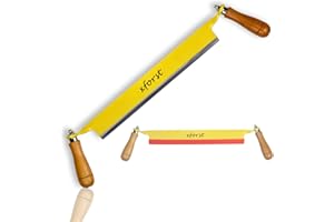 Xforst Zugmesser X-ET33 | Ziehmesser Entrindungswerkzeug 33,5 cm | Rindenschäler Wagnermesser mit Holzgriffen für Holzbearbeitung & Entrindung