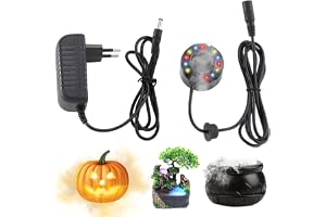 DAJASD Ultraljudsbefuktningsapparat, Ultraljudsfördunklarare med 12 Färgglada LED, Mister Fogger Perfekt för Vattenfontän, Damm, Halloween, Dekoration av Jul, Stenakvarier (EU-kontakt)