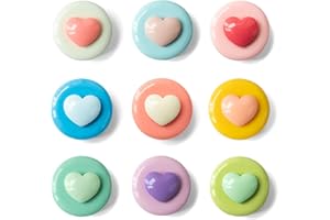 ‎SUNURS SUNURS 16/9-teiliges glänzendes süßes Makaron-Liebesherz-Magnet-Set - für Whiteboard, Schließfach, Küche & Büro, farbenfrohe Starke dekorative Magnetfolien (Mehrfarbig, Mehrpack)