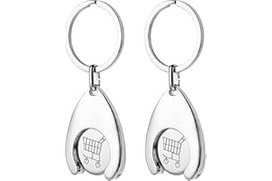 DOKRIN 2 portachiavi a forma di gettone per carrello della spesa, monete in metallo per carrello della spesa, portachiavi a forma di moneta per carrello della spesa, chiavi per carrello della spesa