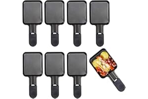 ‎HENGBO Raclette Pfännchen Ersatz Mini Pfännchen Raclette Edelstahl Antihaftbeschichtet für den Raclette Grill Zubehör, 18x8x1.5cm,8 Stück