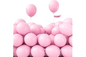 PartyWoo Pastel Pink Balloons, 100 pcs 5 Inch Pink Balloons, Baby Pink Balloons for Balloon Garland Balloon Arch as Birthday Party Decorations, Wedding Decorations, Baby Shower Decorations, Pink-Q05