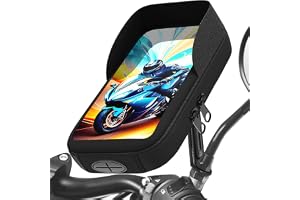 Turnaroundtech Mobilhållare motorcykel backspegel skoter vattentätt fodral med antireflexskydd kompatibel med telefoner upp t