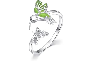 JFASHOP Colibrì anelli da donna in argento Sterling Bird Daisy anello floreale per ragazze fidanzate regali misura 7-8