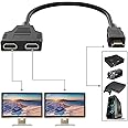 HDMI Splitter Adapter,1080P HDMI Male to Dual HDMI Femal 1 to 2 Way HDMI Splitter Adapter Cable for HDTV HD, LED,LCD Monitor and Projectors, Support Two TVs at The Same Time