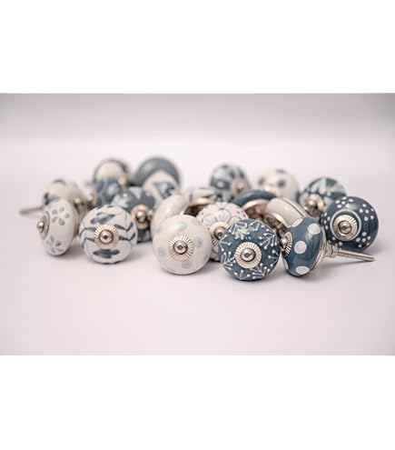 20 Pomelli In Ceramica Vintage Motivo Floreale - Per Porte, Armadi E Cassetti - Foto 5