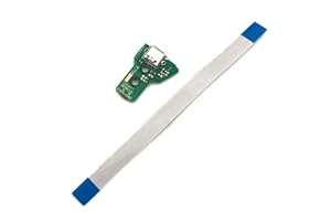 BARAC Placa Conector de Carga Puerto Micro USB para Mando PS4 JDS 040 Reemplazo PlayStation4 + Cable Flex 12 Pin