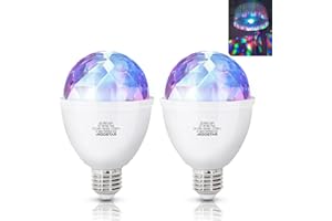 ‎AIGOSTAR Aigostar LED Discolampe E27 3W RGB Discokugel 360° Rotierend LED-Partybeleuchtung Stimmungslicht Party Deko für Geburtstagsparty Hochzeitsfest Weihnachten Halloween, 2 Stück