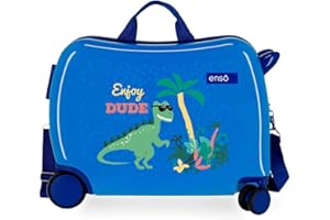 Enso Dino, Valigia Per Bambini 39 Cm Ragazzo, Blu (Blue), Cabina 38Centimeters