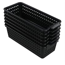 Confezione da 6 cestini portaoggetti in plastica, cestini