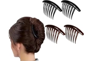 DREAM AURORA 4PCS Plastic 7 Tooth Hair Side Comb Set,French Twist Combs Hair Combs Side Hair Clips Accessory for Women and Girls (4Inch)