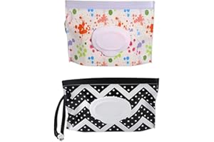 ACYDSR 2 Pièces Pochette Lingettes Bébé,Sac à Lingettes Mouillées Distributeur de Lingettes Humides Portable Boite a Lingettes Humides Pochette Lingettes Bébé Portable Réutilisable pour Voyage
