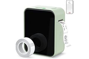 NGTeco Label Maker Machine with tape, Portable Bluetooth Label Printer, Wireless Handheld Sticker Mini Labeler Multiple Templates Font Icon Easy to Use for Office Home(Green)