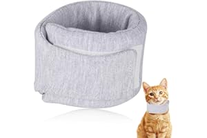 IKOPFLN Collare Elisabettiano Anti-Leccamento Per Gatti, Collare Morbido Regolabile, Articoli Per Animali Domestici(Grigio)