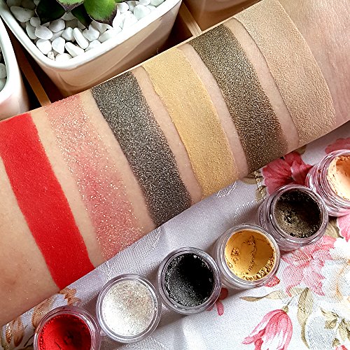 VALUE MAKERS® Professionelle Lidschatten-Pigmente in 6 verschiedenen Farben / Glitzer-Pigmente für das Augen-Make-Up - 2
