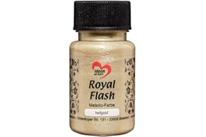 ideen mit herz Royal Flash | peinture métallique acrylique | brillance métallique, avec de fines particules de paillettes | séchage rapide | à base d'eau | 50 ml (or léger)