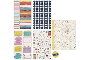 DRAEGER PARIS 1886 - Kit raccoglitore per ricette - 17 x 22 cm + Schede ricette + Accessori decorativi, Multicolore