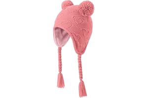 KAKU NANU Cappello Bambino Invernale con Copriorecchie 6 Mesi-4 Anni Knit Berretti Cappello Lana con PON PON Bambina Cappello Bambino