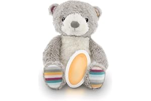 ZAZU Bruno The Bear Nightlight – Macchina audio con registrazione vocale | 7 melodie preimpostate | Shushing, suono del battito cardiaco e rumore bianco | Sensore attivato dal grido | Regalo di aiuto