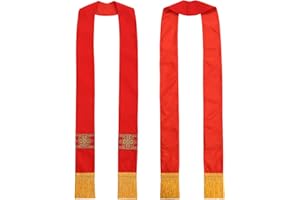 BPURB Étole de mariage avec pampille dorée pour homme - Avec broderie pasteur