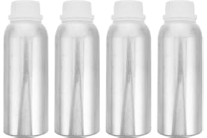 Mipcase 4 st aluminiumflaskor med skruvkork, 250 ml | Slätpolerade små kemikalieflaskor, tät försegling och stöldskyddande lo